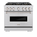 ZLINE 36 in. 5.2 cu. ft. Classic Gas Range with 6 Burner DuoPro™ Cooktop and Convection Gas Oven in Stainless Steel, Open Box-Good Condition