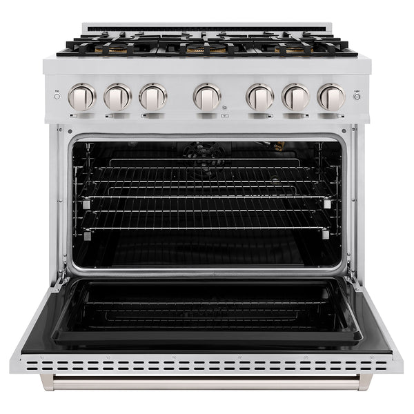 ZLINE 36 in. 5.2 cu. ft. Classic Gas Range with 6 Burner DuoPro™ Cooktop and Convection Gas Oven in Stainless Steel (PCGR36)
