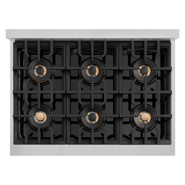 ZLINE 36 in. 5.2 cu. ft. Classic Gas Range with 6 Burner DuoPro™ Cooktop and Convection Gas Oven in Stainless Steel, Open Box-Good Condition
