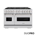 ZLINE 48 in. 6.7 cu. ft. Classic Gas Range with 8 Burner DuoPro™ Cooktop and Dual Ovens in Stainless Steel, Open Box-Good Condition