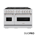 ZLINE 48 in. 6.7 cu. ft. Classic Gas Range with 8 Burner DuoPro™ Cooktop and Dual Ovens in Stainless Steel (PCGR48)