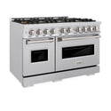 ZLINE 48 in. 6.7 cu. ft. Classic Gas Range with 8 Burner DuoPro™ Cooktop and Dual Ovens in Stainless Steel, Open Box-Good Condition