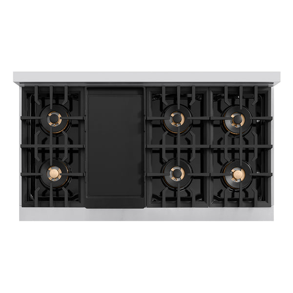 ZLINE 48 in. 6.7 cu. ft. Classic Gas Range with 8 Burner DuoPro™ Cooktop and Dual Ovens in Stainless Steel (PCGR48)