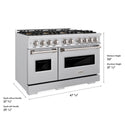 ZLINE 48 in. 6.7 cu. ft. Classic Gas Range with 8 Burner DuoPro™ Cooktop and Dual Ovens in Stainless Steel, Open Box-Good Condition