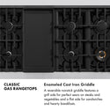 ZLINE Autograph Edition 48 in. Classic Gas Rangetop with 8 Burners and Porcelain Cooktop in Stainless Steel with Champagne Bronze Accents (RTZ-48-CB)