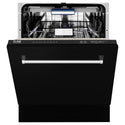 ZLINE 24" Tallac Series 3rd Rack Tall Tub Dishwasher in Black Matte with Stainless Steel Tub, 51dBa (DWV-BLM-24)