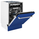ZLINE 18 in. Tallac Series 3rd Rack Top Control Built-In Dishwasher in Blue Matte with Stainless Steel Tub, 51dBa (DWV-BM-18)