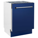 ZLINE 24" Tallac Series 3rd Rack Tall Tub Dishwasher in Blue Gloss with Stainless Steel Tub, 51dBa (DWV-BG-24)