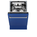 ZLINE 18 in. Tallac Series 3rd Rack Top Control Built-In Dishwasher in Blue Matte with Stainless Steel Tub, 51dBa (DWV-BM-18)