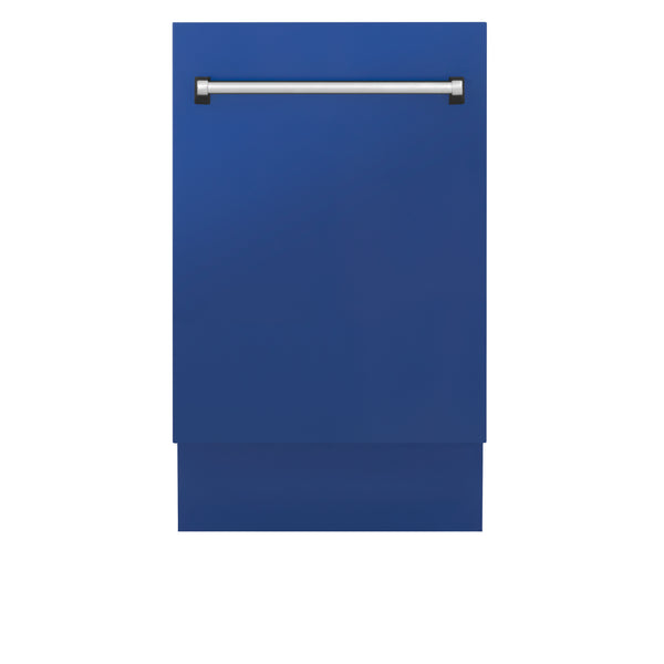 ZLINE 18 in. Tallac Series 3rd Rack Top Control Built-In Dishwasher in Blue Matte with Stainless Steel Tub, 51dBa (DWV-BM-18)