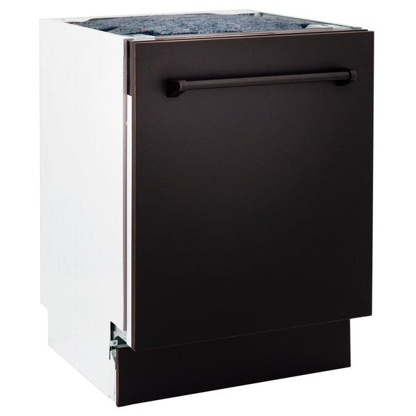 ZLINE 24" Tallac Series 3rd Rack Tall Tub Dishwasher in Oil Rubbed Bronze with Stainless Steel Tub, 51dBa (DWV-ORB-24)