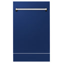 ZLINE 18" Tallac Dishwasher Panel in Blue Gloss with Traditional Handle (DPV-BG-18)