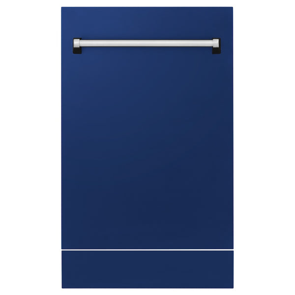 ZLINE 18" Tallac Dishwasher Panel in Blue Gloss with Traditional Handle (DPV-BG-18)