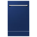 ZLINE 18" Tallac Dishwasher Panel in Blue Gloss with Traditional Handle (DPV-BG-18)