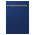 ZLINE 18" Tallac Dishwasher Panel in Blue Gloss with Traditional Handle (DPV-BG-18)