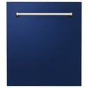 ZLINE 24" Tallac Tall Tub Dishwasher Panel in Blue Gloss with Traditional Handle (DPV-BG-24)