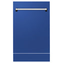 ZLINE 18" Tallac Dishwasher Panel in Blue Matte with Traditional Handle (DPV-BM-18)