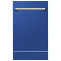 ZLINE 18 in. Tallac Series 3rd Rack Top Control Built-In Dishwasher in Blue Matte with Stainless Steel Tub, 51dBa (DWV-BM-18)