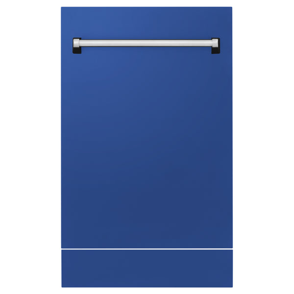 ZLINE 18 in. Tallac Series 3rd Rack Top Control Built-In Dishwasher in Blue Matte with Stainless Steel Tub, 51dBa (DWV-BM-18)