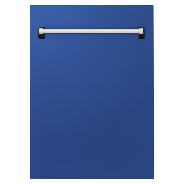 ZLINE 18" Tallac Dishwasher Panel in Blue Matte with Traditional Handle (DPV-BM-18)