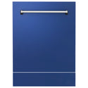 ZLINE 24" Tallac Dishwasher Panel in Blue Matte with Traditional Handle (DPV-BM-24)