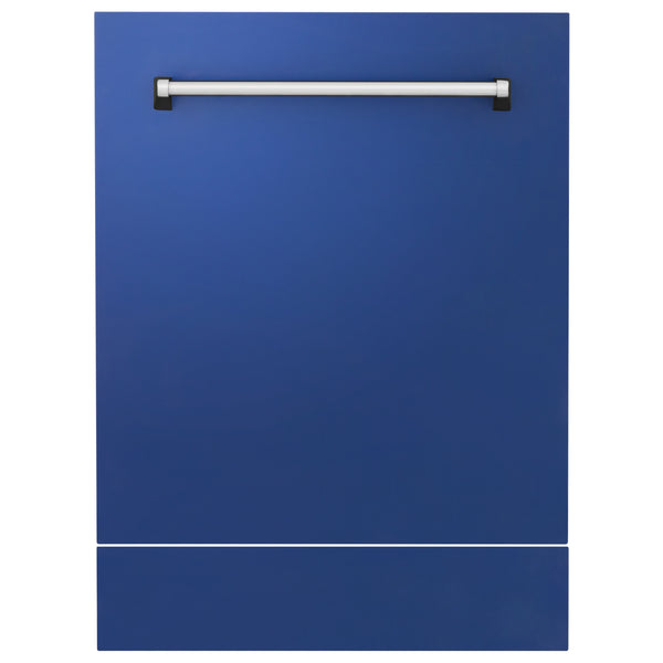 ZLINE 24" Tallac Dishwasher Panel in Blue Matte with Traditional Handle (DPV-BM-24)