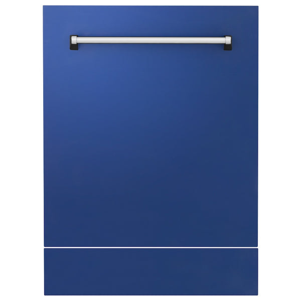 ZLINE 24" Tallac Dishwasher Panel in Blue Matte with Traditional Handle (DPV-BM-24)