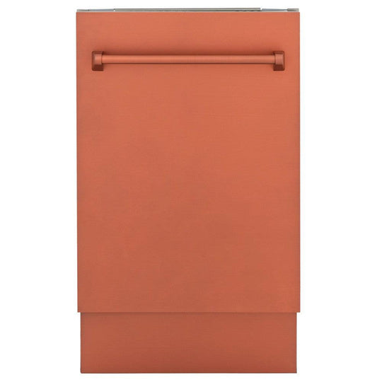 ZLINE 18 in. Tallac Series 3rd Rack Top Control Built-In Dishwasher in Copper with Stainless Steel Tub, 51dBa (DWV-C-18)