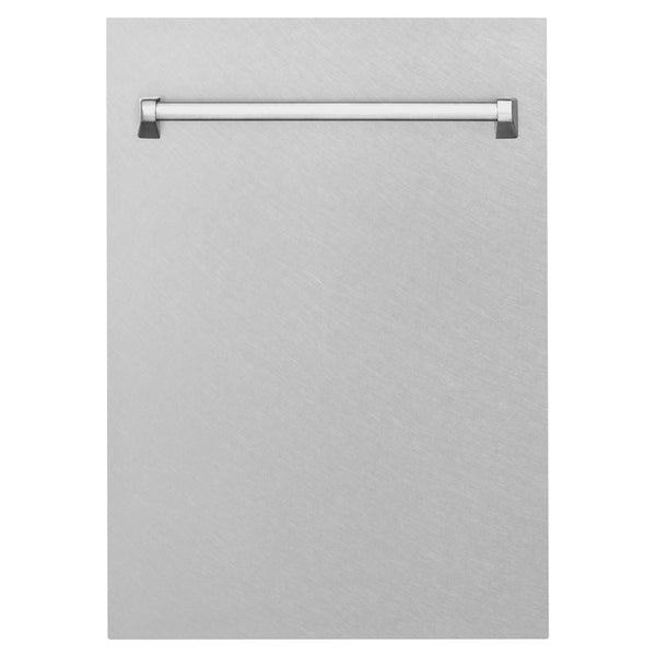 ZLINE 18 in. Compact Fingerprint Resistant Top Control Built-In Dishwasher with Stainless Steel Tub and Traditional Style Handle, 52dBa (DW-SN-H-18)