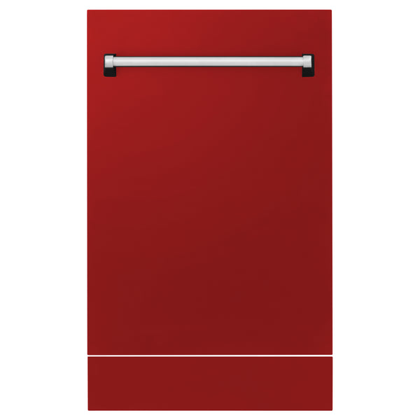 ZLINE 18" Tallac Dishwasher Panel in Red Matte with Traditional Handle (DPV-RM-18)