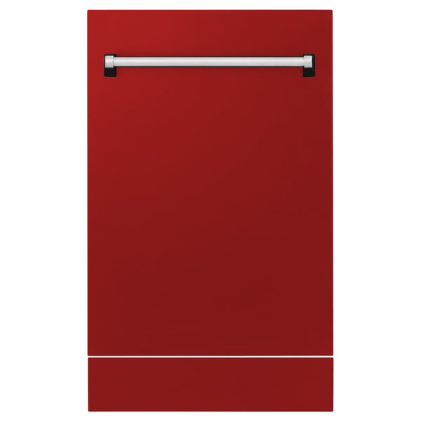 ZLINE 18" Tallac Dishwasher Panel in Red Gloss with Traditional Handle (DPV-RG-18)