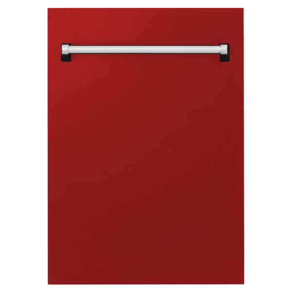 ZLINE 18" Tallac Dishwasher Panel in Red Matte with Traditional Handle (DPV-RM-18)
