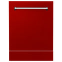 ZLINE 24" Tallac Dishwasher Panel in Red Gloss with Traditional Handle (DPV-RG-24)
