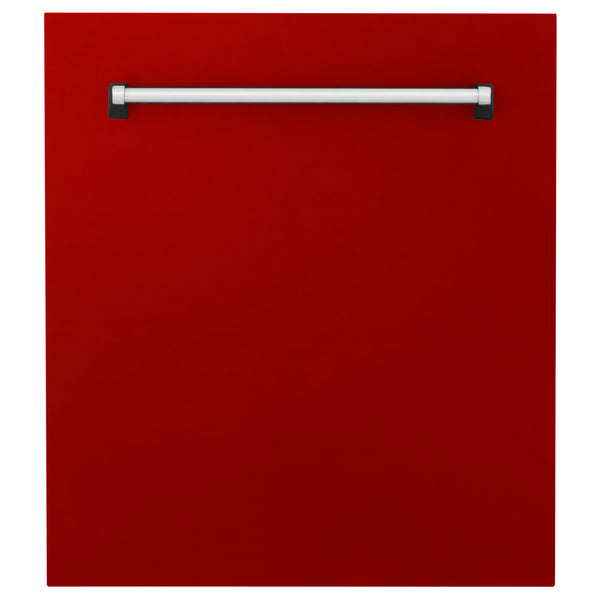 ZLINE 24" Tallac Dishwasher Panel in Red Gloss with Traditional Handle (DPV-RG-24)