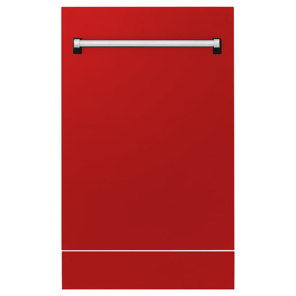 ZLINE 18" Tallac Dishwasher Panel in Red Matte with Traditional Handle (DPV-RM-18)