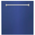 ZLINE 24" Monument Dishwasher Panel in Blue Matte with Traditional Handle (DPMT-BM-24)