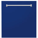 ZLINE 24" Monument Dishwasher Panel in Blue Gloss with Traditional Handle (DPMT-BG-24)