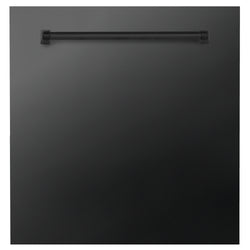 ZLINE 24" Monument Dishwasher Panel in Black Stainless Steel with Traditional Handle (DPMT-BS-24)