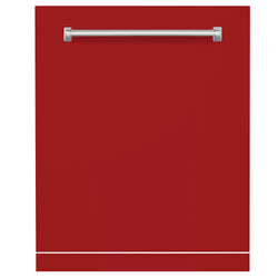 ZLINE 24" Monument Dishwasher Panel in Red Gloss with Traditional Handle (DPMT-RG-24)