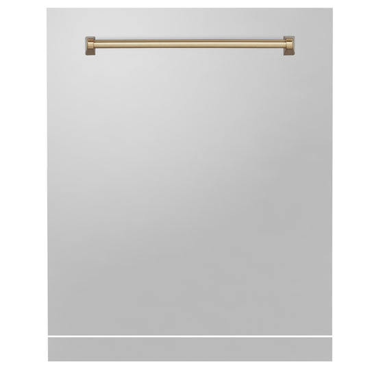 ZLINE Autograph Edition 24" Monument Dishwasher Panel in Stainless Steel with Champagne Bronze Handle (DPMTZ-304-24-CB)
