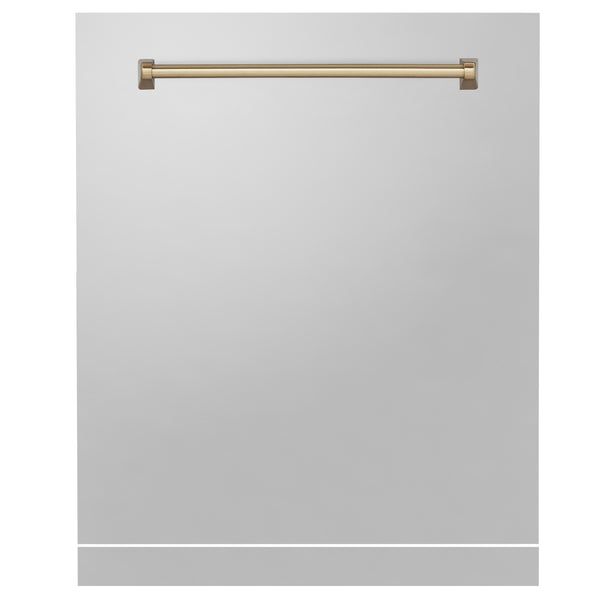 ZLINE Autograph Edition 24" Monument Dishwasher Panel in Stainless Steel with Champagne Bronze Handle (DPMTZ-304-24-CB)