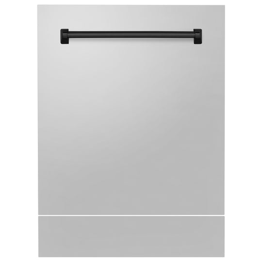 ZLINE Autograph Edition 24" Tallac Dishwasher Panel in Stainless Steel with Matte Black Handle (DPVZ-304-24-MB)