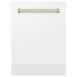 ZLINE 24 in. Autograph Edition Tallac Dishwasher Panel in White Matte with Accented Handle (DPVZ-WM-24)