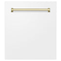 ZLINE 24 in. Autograph Edition Tallac Dishwasher Panel in White Matte with Accented Handle (DPVZ-WM-24)