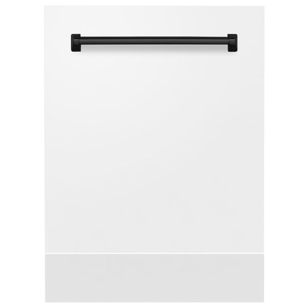 ZLINE Autograph Edition 24" Tallac Dishwasher Panel in White Matte with Matte Black Handle (DPVZ-WM-24-MB)