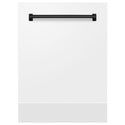 ZLINE Autograph Edition 24" Tallac Dishwasher Panel in White Matte with Matte Black Handle (DPVZ-WM-24-MB)