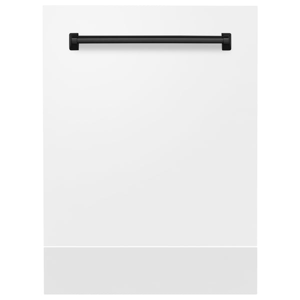 ZLINE Autograph Edition 24" Tallac Dishwasher Panel in White Matte with Matte Black Handle (DPVZ-WM-24-MB)