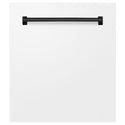 ZLINE 24 in. Autograph Edition Tallac Dishwasher Panel in White Matte with Accented Handle (DPVZ-WM-24)