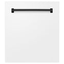 ZLINE Autograph Edition 24" Tallac Dishwasher Panel in White Matte with Matte Black Handle (DPVZ-WM-24-MB)