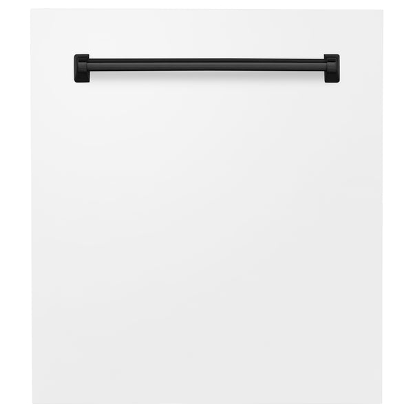 ZLINE 24 in. Autograph Edition Tallac Dishwasher Panel in White Matte with Accented Handle (DPVZ-WM-24)